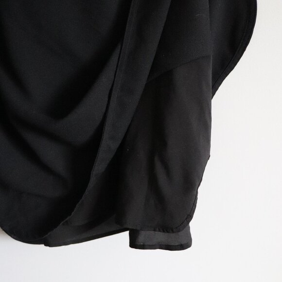 Oak + Fort Women's Black Sz L Relaxed Sleeveless Lined Crewneck Midi Dress - Picture 8 of 12